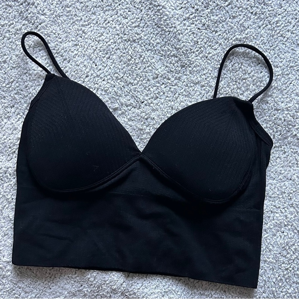 Black bodycon crop top